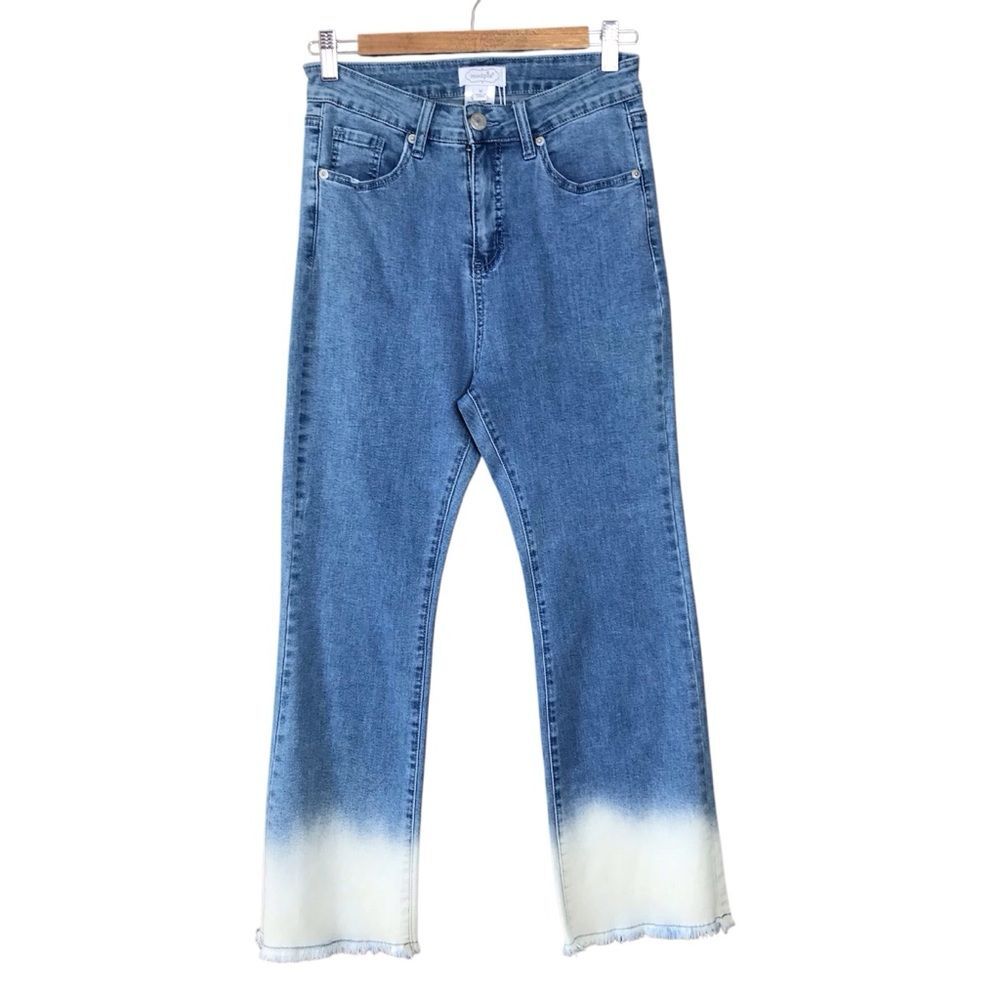 MudPie Womens Lottie Flare Blue Denim Jeans Size Medium